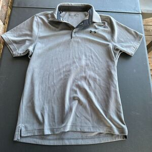 Under Armour Shirt Mens‎ Polo Small Heatgear Loose Gray Silver Short Sleeve